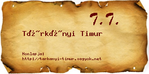 Tárkányi Timur névjegykártya